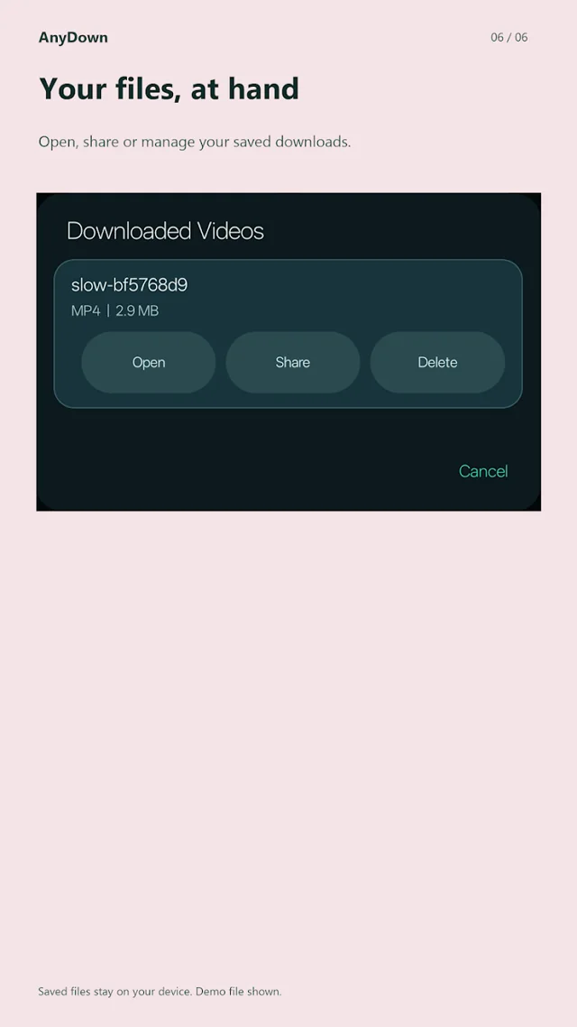Manage saved downloads