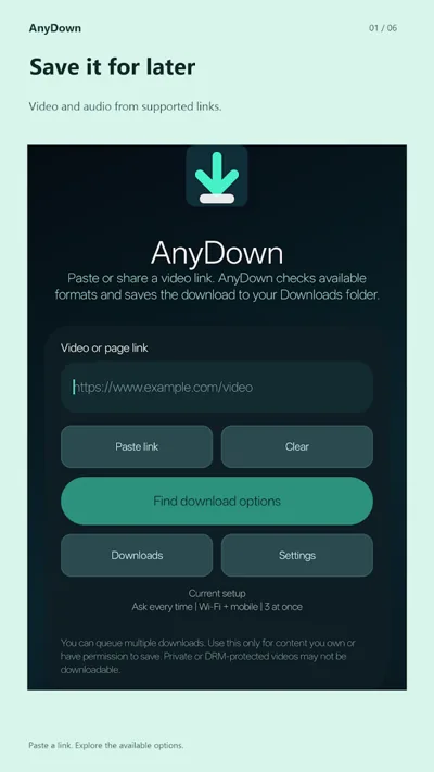 AnyDown supported link downloader