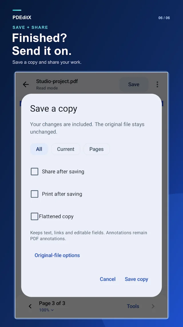 Save and share PDFs